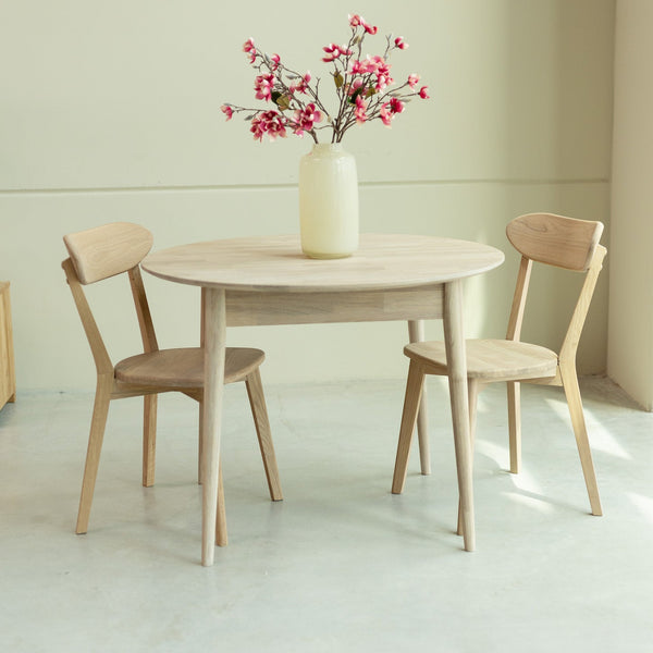 Mesa de comedor redonda y extensible de madera maciza de roble Escandi 3 | NordicStory
