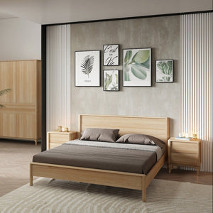 Cama matrimonio de madera maciza roble Oxford | NordicStory