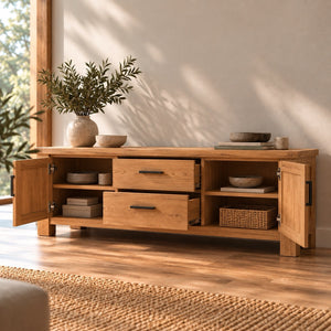 Mueble de TV de madera maciza roble Aden | NordicStory
