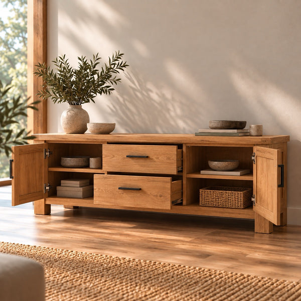 Mueble de TV de madera maciza roble Aden | NordicStory