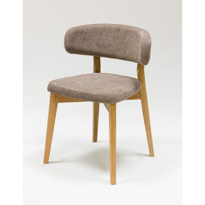 Pack de 2 o 4 Sillas de Comedor de Madera Maciza de Roble Claus, tapizado Gris o Marron | NordicStory