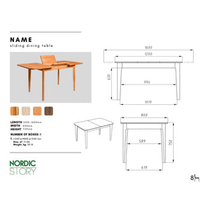 Mesa extensible de comedor de madera maciza de roble France | NordicStory