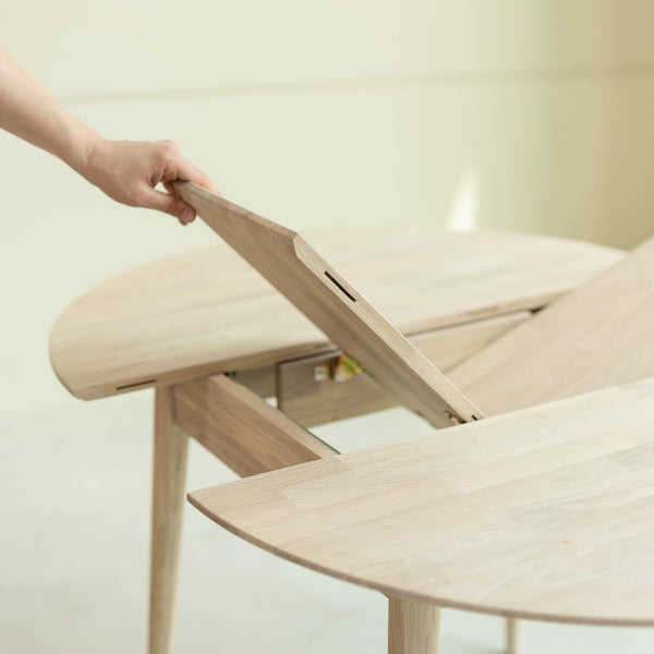 NordicStory Mesa extensible de comedor de madera maciza de roble 