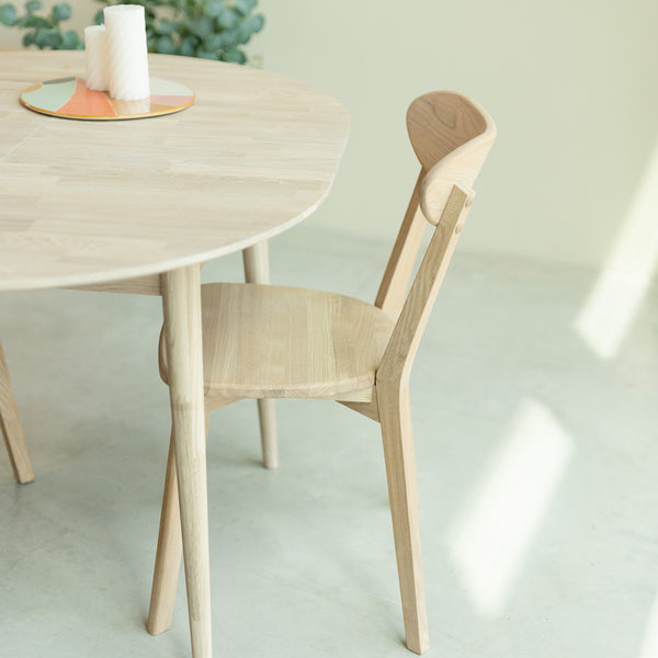 NordicStory Mesa extensible de comedor de madera maciza de roble 