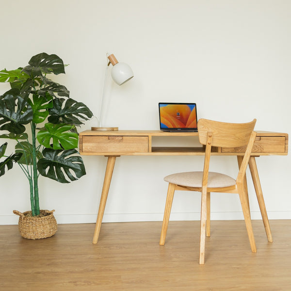 NordicStory Mesa escritorio de madera maciza de roble sostenible