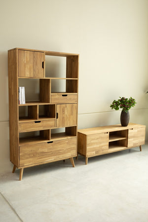 Estanteria Libreria de madera maciza de roble Escandi 3 | NordicStory