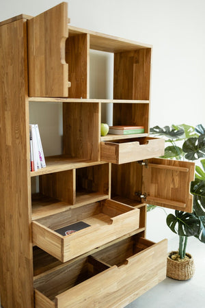 Estanteria Libreria de madera maciza de roble Escandi 3 | NordicStory