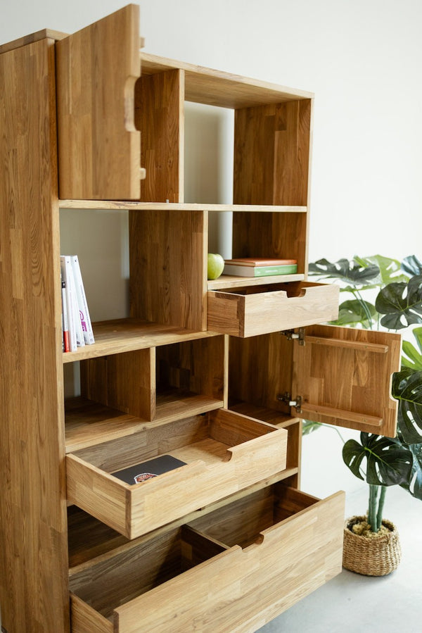 Estanteria Libreria de madera maciza de roble Escandi 3 | NordicStory