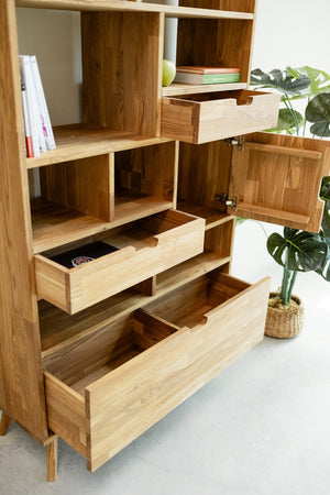 Estanteria Libreria de madera maciza de roble Escandi 3 | NordicStory