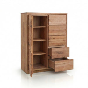 Aparador alto de madera maciza de roble Oregon 1.5 | NordicStory