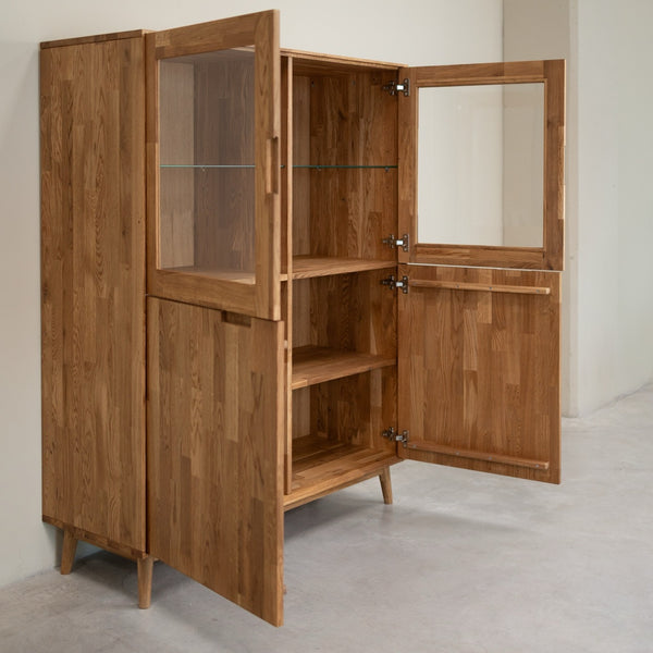 Armario Vitrina de madera maciza de roble Escandi 3 | NordicStory