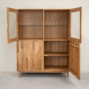 Armario Vitrina de madera maciza de roble Escandi 3 | NordicStory