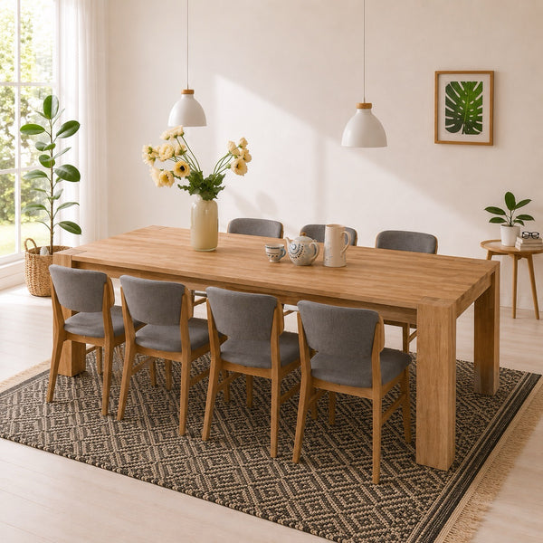 Mesa de comedor de madera maciza de roble Mauritz 3 | NordicStory