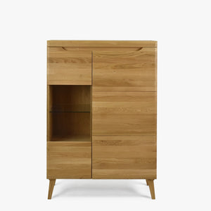Armario Vitrina de madera maciza de roble Milan 3 | NordicStory