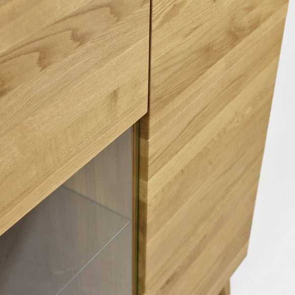 Armario Vitrina de madera maciza de roble Milan 3 | NordicStory