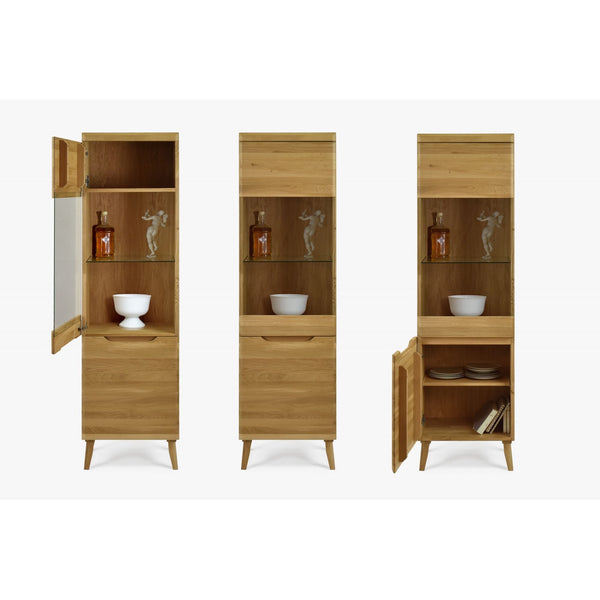 Armario Vitrina de madera maciza de roble Milan 1 | NordicStory