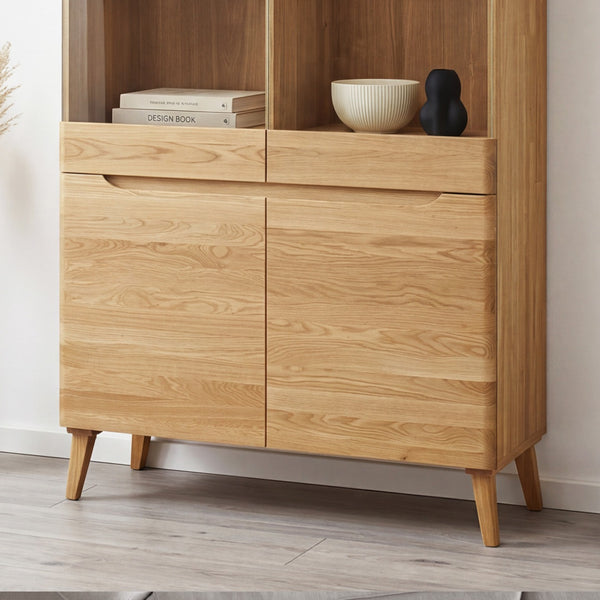 Armario Vitrina de madera maciza de roble Milan 2 | NordicStory