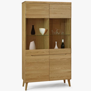 Armario Vitrina de madera maciza de roble Milan 2 | NordicStory