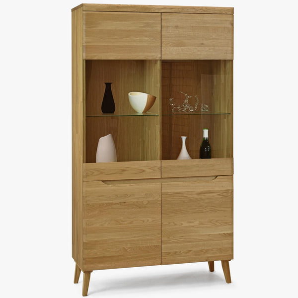 Armario Vitrina de madera maciza de roble Milan 2 | NordicStory