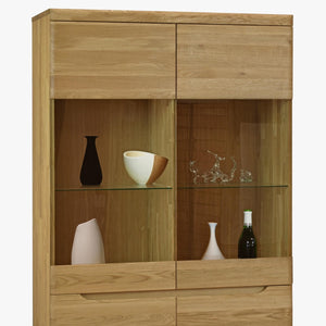 Armario Vitrina de madera maciza de roble Milan 2 | NordicStory