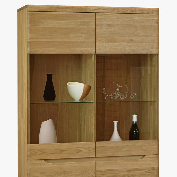 Armario Vitrina de madera maciza de roble Milan 2 | NordicStory