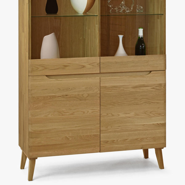 Armario Vitrina de madera maciza de roble Milan 2 | NordicStory