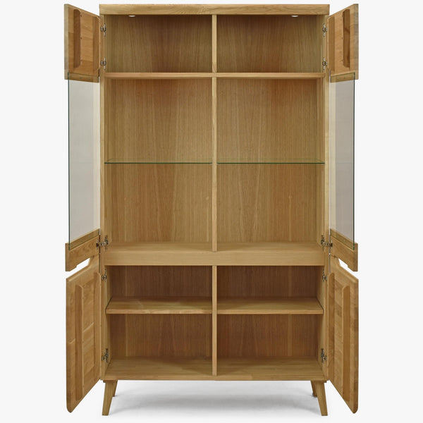 Armario Vitrina de madera maciza de roble Milan 2 | NordicStory