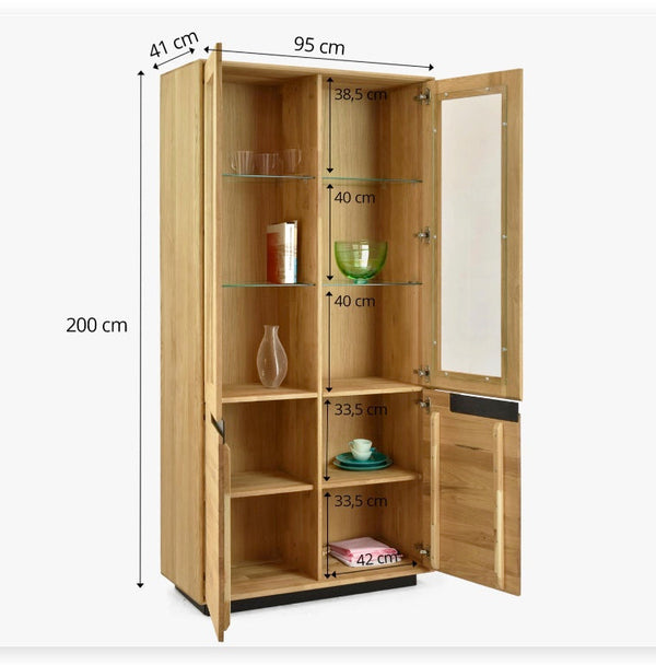 Vitrina de madera maciza roble Bremen 2 | NordicStory