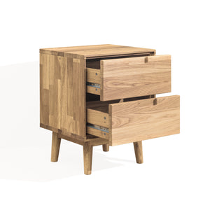 NordicStory mesa de noche mesita mesilla madera maciza roble 100 natural blanqueado