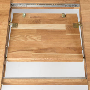 NordicStory Mesa de comedor de madera maciza de roble extensible France 120-160 x 80 x 75 cm.