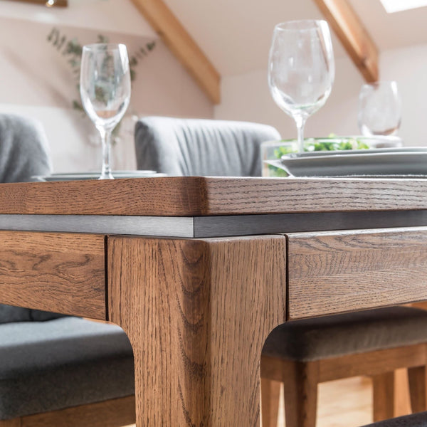 NordicStory Mesa de comedor extensible de madera maciza de roble