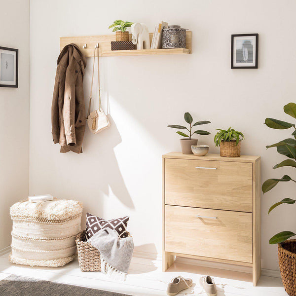 Perchero de pared de madera maciza de roble Arizona | NordicStory